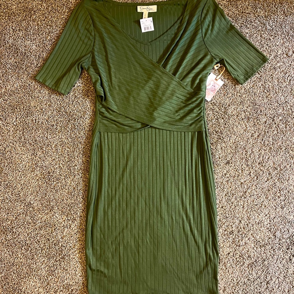 BRAND NEW Jessica Simpson Maternity Size Small Olive Dress